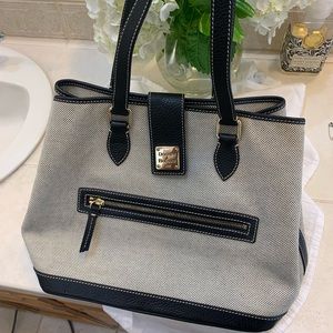 DOONEY & BOURKE leather and canvas satchel